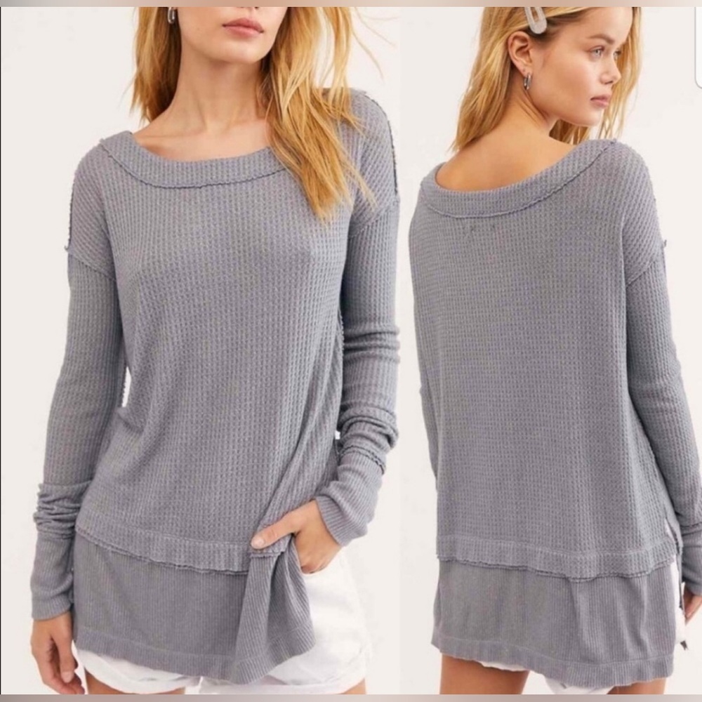 Free‎ people north shore top medium large xl waffle shirt we the free